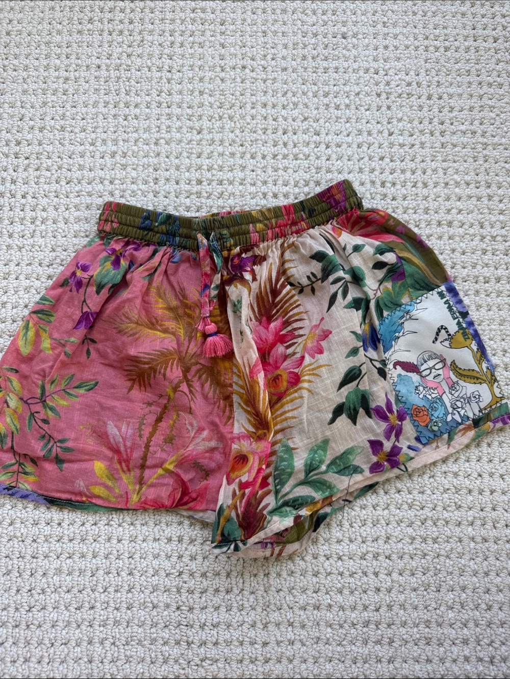 Zimmermann Kids Floral Patchwork Shorts - Pink Multi